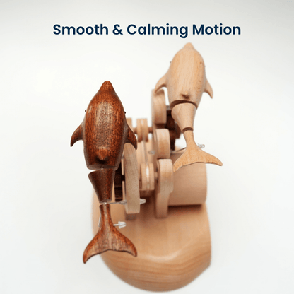 Handcrafted Wooden Dolphin Automaton — handcrafted wooden automaton