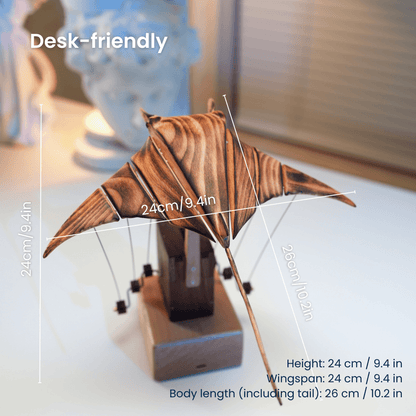 Handcrafted Wooden Manta Ray Automaton — handcrafted wooden automaton