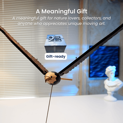 Pull Motion Eagle — handcrafted wooden automaton