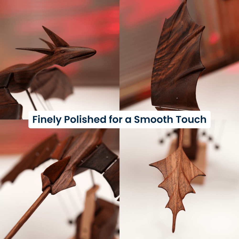 Handcrafted Wooden Ocean Dragon Automaton — handcrafted wooden automaton