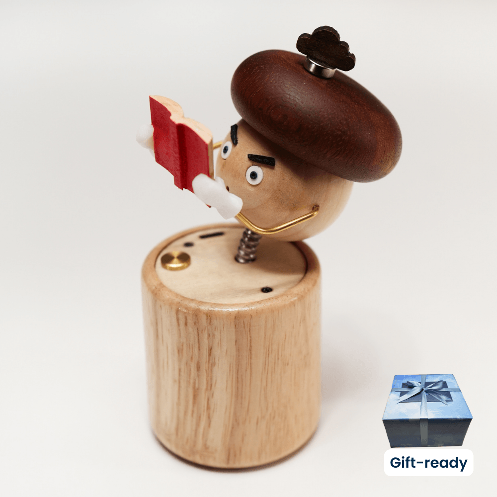 Handcrafted Wooden Mushroom Automaton — handcrafted wooden automaton