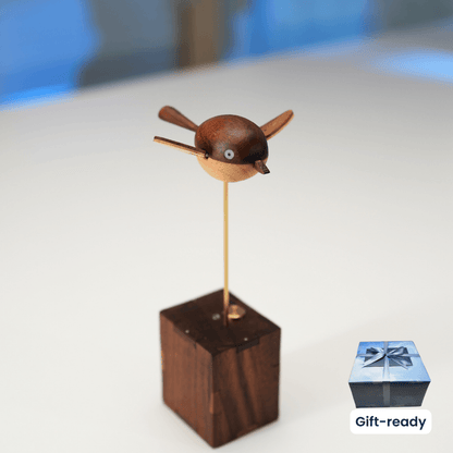 Handcrafted Walnut Bird Automaton — handcrafted wooden automaton
