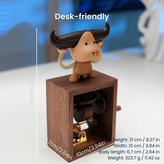 Handcrafted Wooden Bull Music Box Automaton — handcrafted wooden automaton
