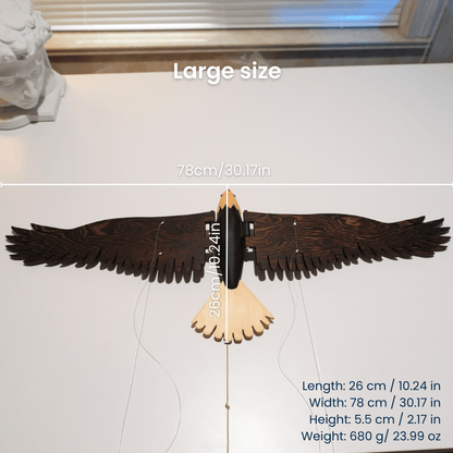 Pull Motion Eagle — handcrafted wooden automaton