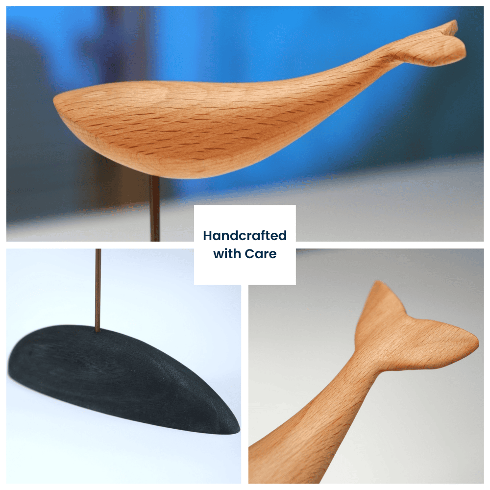 Handcrafted Wooden Whale Sculpture — handcrafted wooden automaton