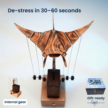 Handcrafted Wooden Manta Ray Automaton — handcrafted wooden automaton