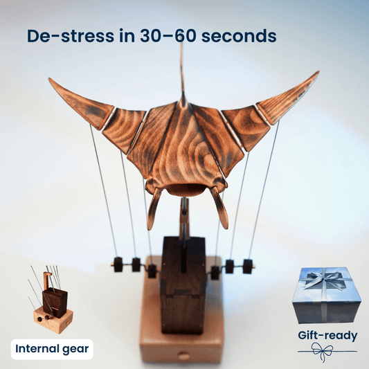 Handcrafted Wooden Manta Ray Automaton — handcrafted wooden automaton