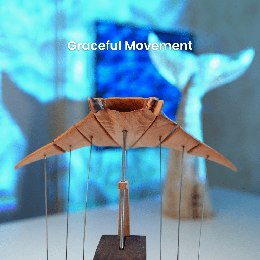 Handcrafted Wooden Manta Ray Automaton — handcrafted wooden automaton