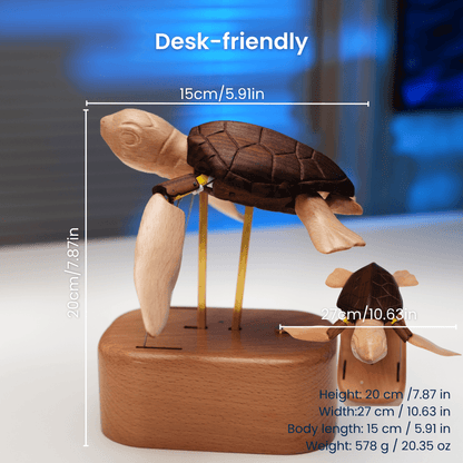 Handcrafted Wooden Sea Turtle Automaton — handcrafted wooden automaton