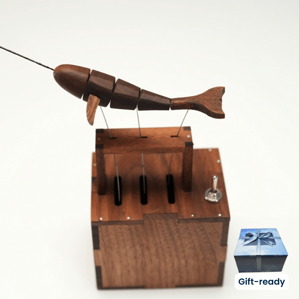 Handcrafted Walnut Whale Automaton — handcrafted wooden automaton