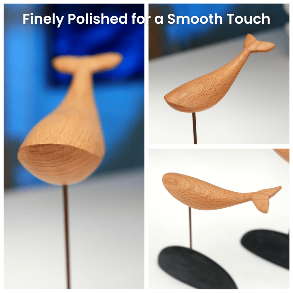 Handcrafted Wooden Whale Sculpture — handcrafted wooden automaton