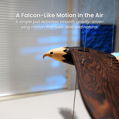 Pull Motion Eagle — handcrafted wooden automaton