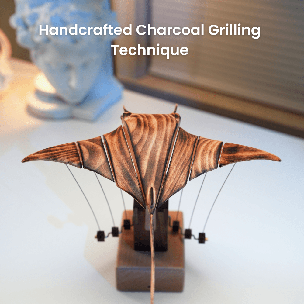 Handcrafted Wooden Manta Ray Automaton — handcrafted wooden automaton