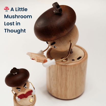 Handcrafted Wooden Mushroom Automaton — handcrafted wooden automaton