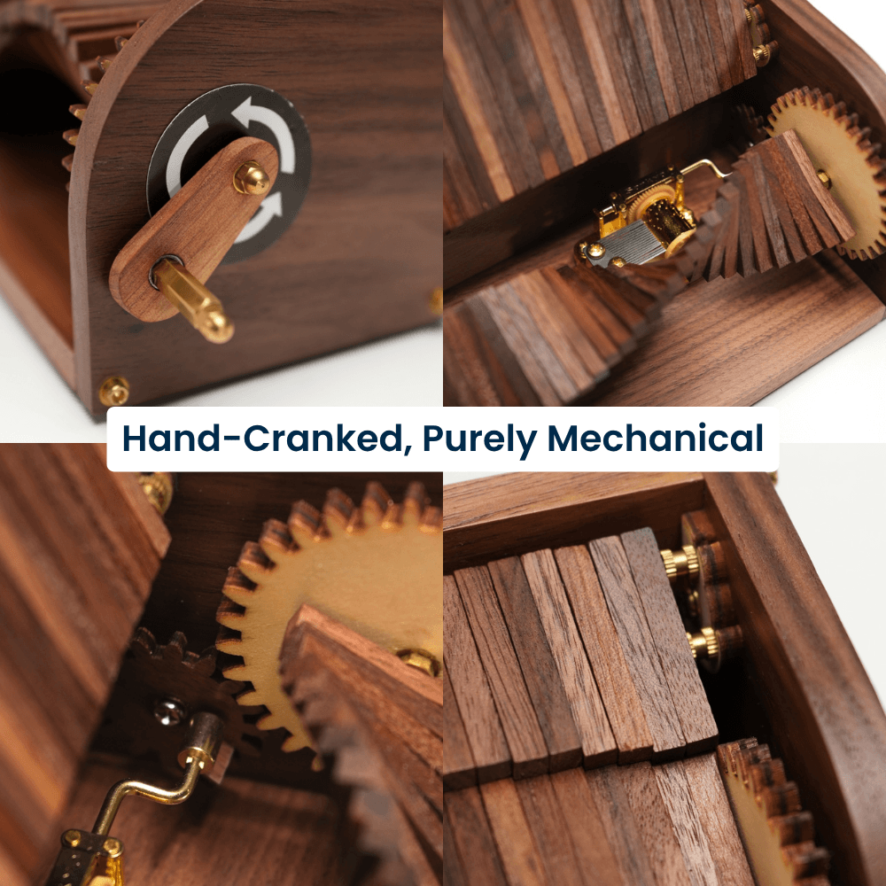 Handcrafted Wooden “Song of the Waves” Music Box Automaton — handcrafted wooden automaton