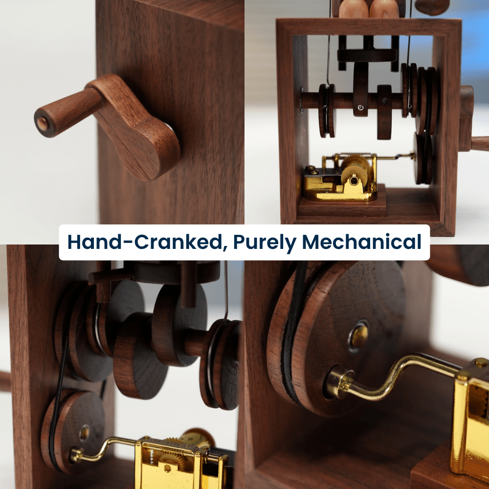 Handcrafted Wooden Monkey Music Box Automaton — handcrafted wooden automaton