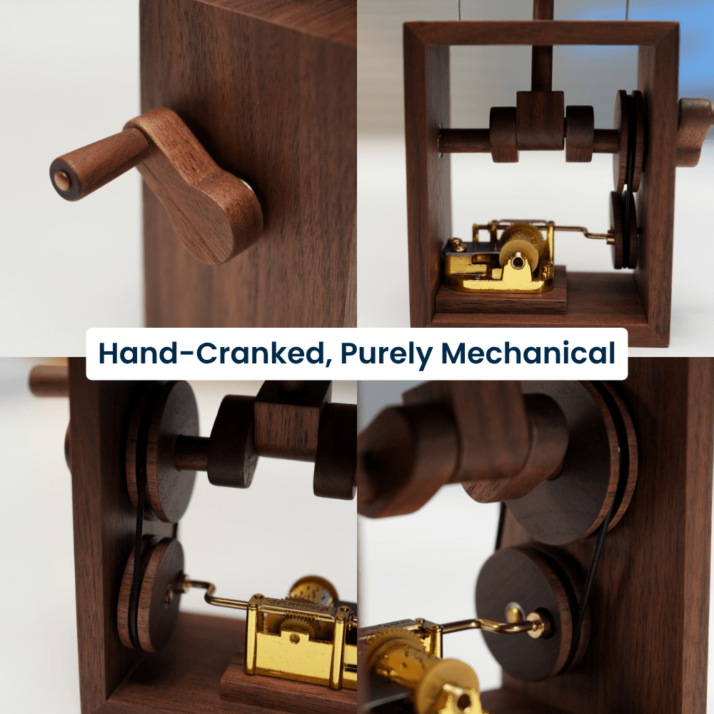 Handcrafted Wooden Angel Pig Music Box Automaton — handcrafted wooden automaton