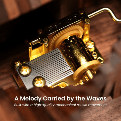 Handcrafted Wooden “Song of the Waves” Music Box Automaton — handcrafted wooden automaton
