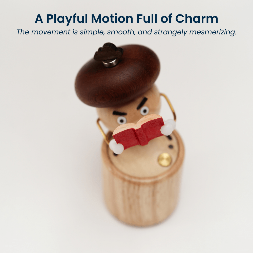 Handcrafted Wooden Mushroom Automaton — handcrafted wooden automaton