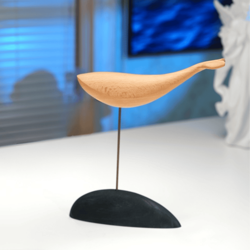 Handcrafted Wooden Whale Sculpture — handcrafted wooden automaton
