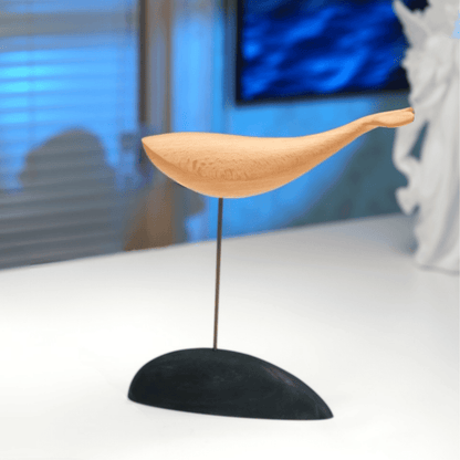 Handcrafted Wooden Whale Sculpture — handcrafted wooden automaton