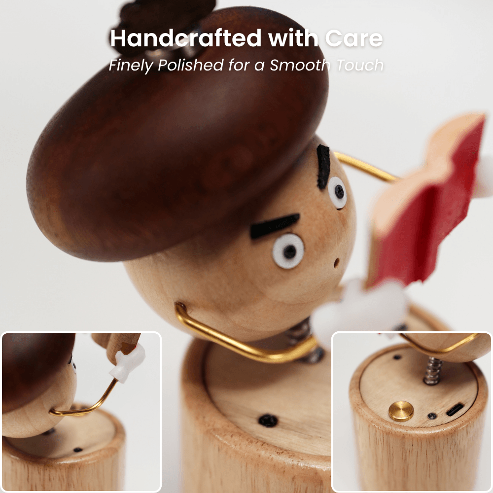 Handcrafted Wooden Mushroom Automaton — handcrafted wooden automaton