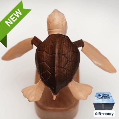 Handcrafted Wooden Sea Turtle Automaton — handcrafted wooden automaton